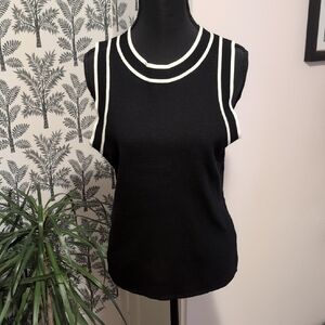Cable And Gauge Black and White Sleeveless Top